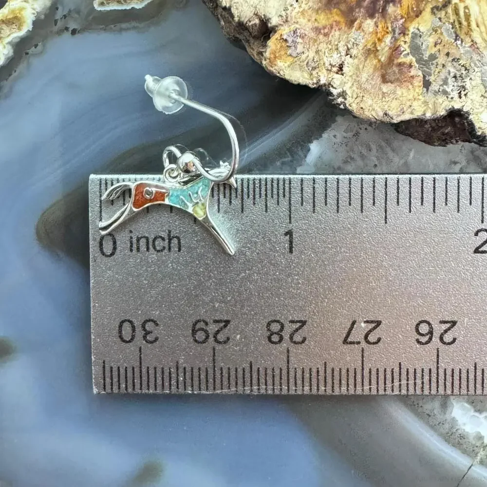 Carolyn Pollack Sterling Multistone Chip Inlay Horse Dangle Earrings For Women - Picture 9 of 10